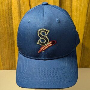 Spokane Indians Blue Hat Fitted 302C Adult Pacific Headwear Pro Model